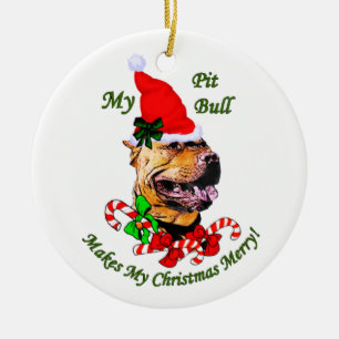 Enfeites de natal americanos de Terrier de pitbull