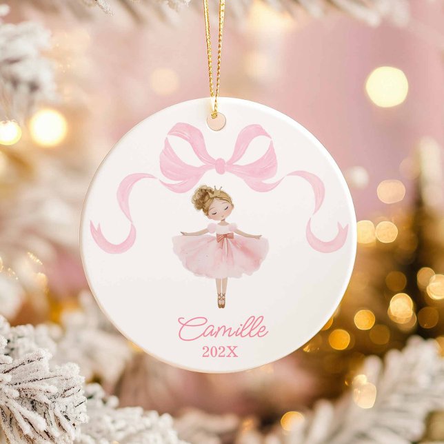 Enfeites de natal balé Dancer (Pink Girl Ballet Christmas Ornament)