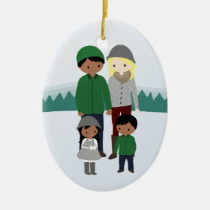 Enfeites de natal Bi-Raciais customizáveis da