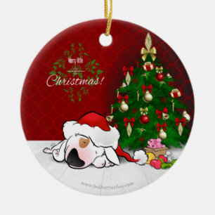 Enfeites de natal bonitos de bull terrier dos