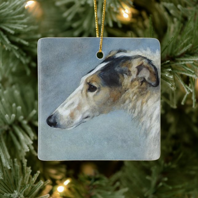 Enfeites de natal Borzoi de Watercolor (Árvore)