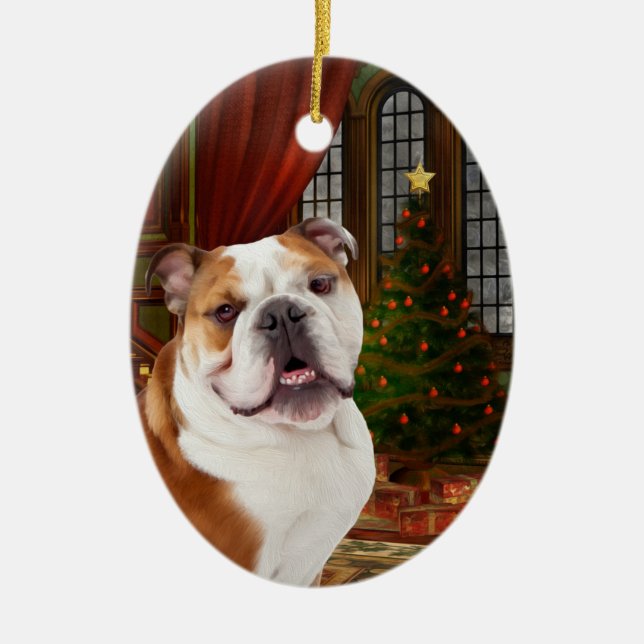 Enfeites de natal Buldogue (Frente)