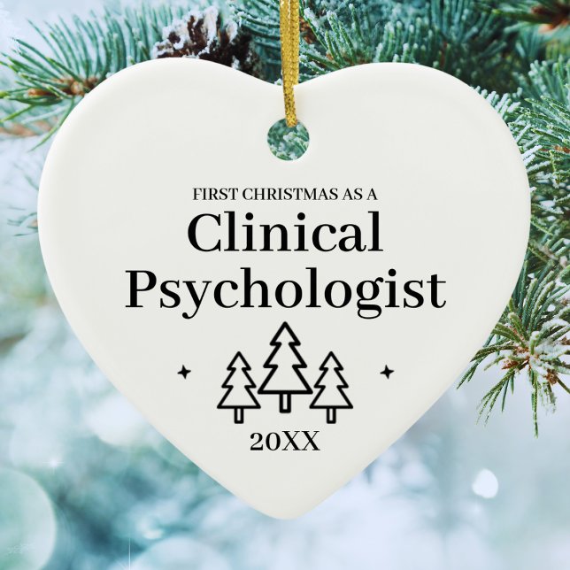 Enfeites de natal Cardíaco Psicólogo Clínico (Clinical Psychologist Heart Christmas Ornament
)