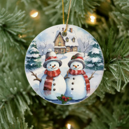 Enfeites de natal Casal Snowman