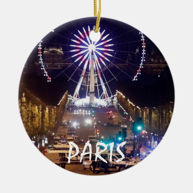 Enfeites de natal Cênico de Férias de Paris (Frente)