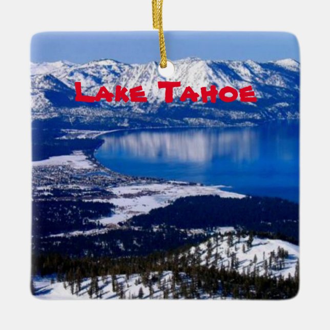 Enfeites de natal Cênico do Lago Tahoe (Frente)