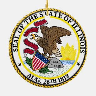 Enfeites de natal Cerâmico de Illinois
