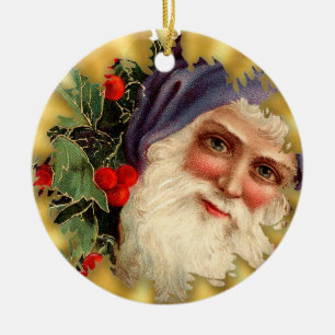 Enfeites de natal cerâmicos da cara do papai noel