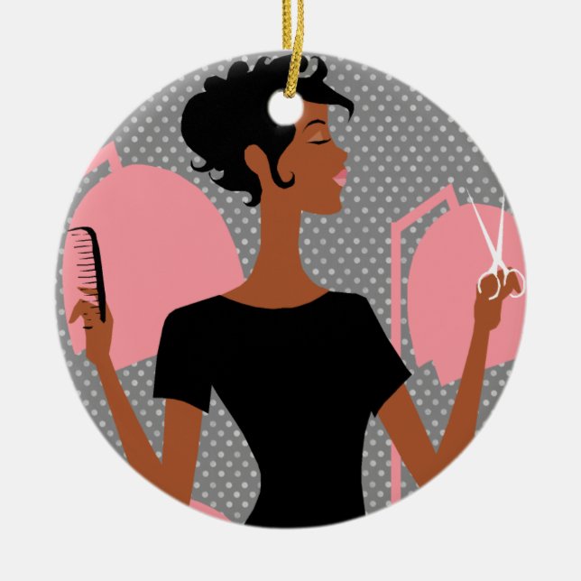 Enfeites de natal cerâmicos do cabeleireiro (Frente)