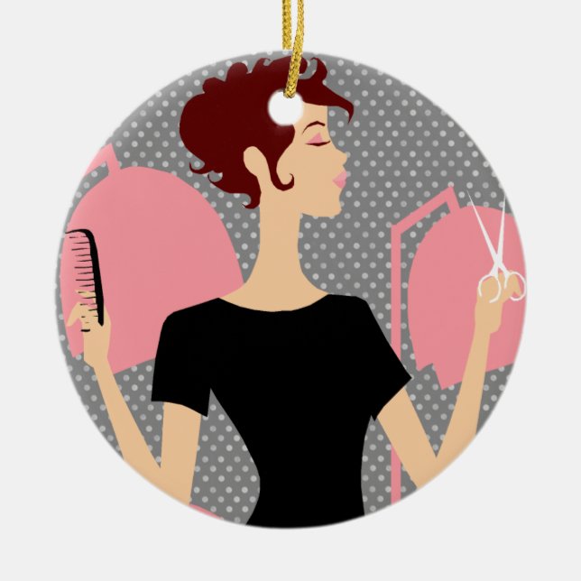 Enfeites de natal cerâmicos do cabeleireiro (Frente)