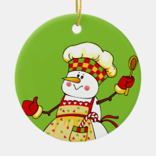 Enfeites de natal Chef Snowman