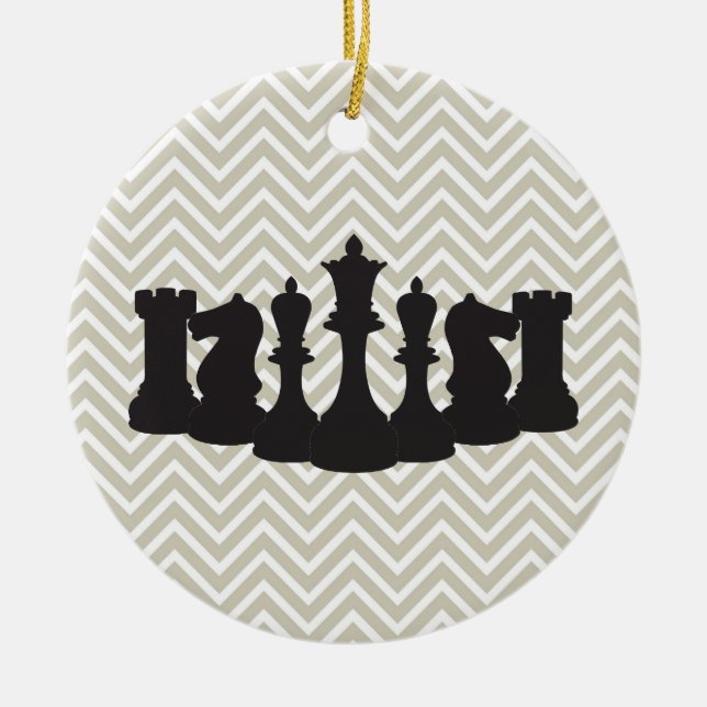 Enfeites de natal Chevron Chess Personalizado (Frente)