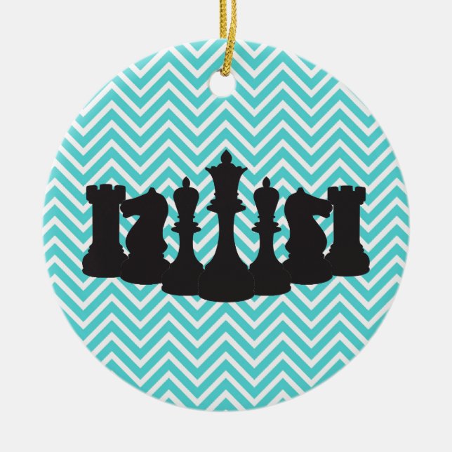 Enfeites de natal Chevron Chess Personalizado (Frente)