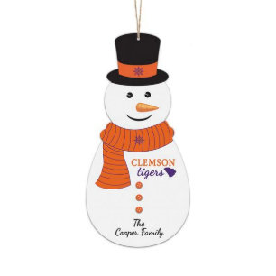 Enfeites de natal Clemson Tigers Small Snowman