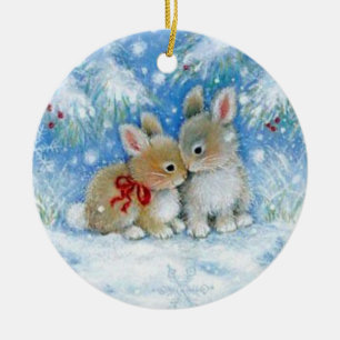 Enfeites de natal - coelhos no amor