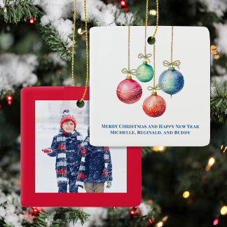 Enfeites de Natal Coloridos Personalizados com Fot