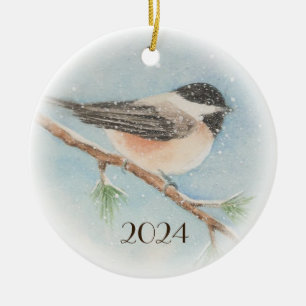 Enfeites de natal com Data de Chickadee