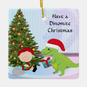 Enfeites de natal com Dino e Filho