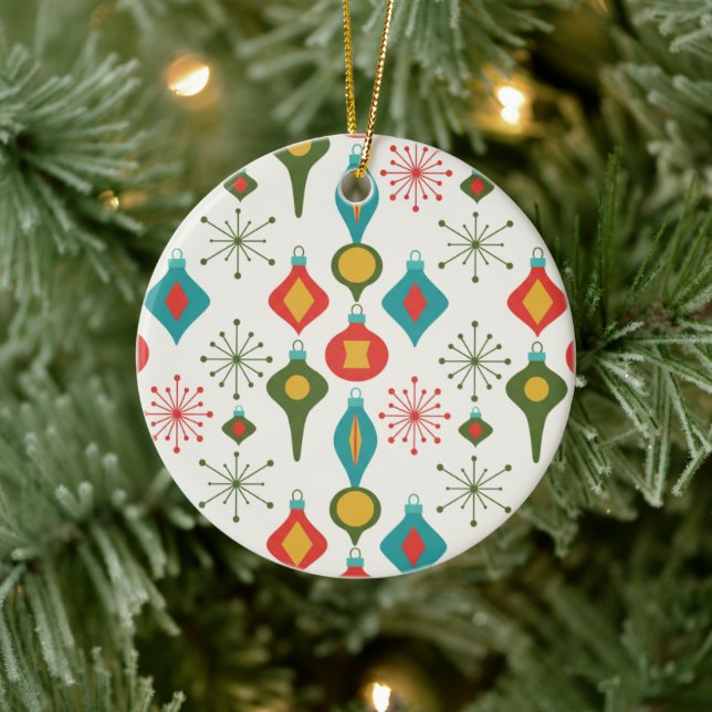 Enfeites de Natal com Padrão de Bolas Retro dos An (Árvore)