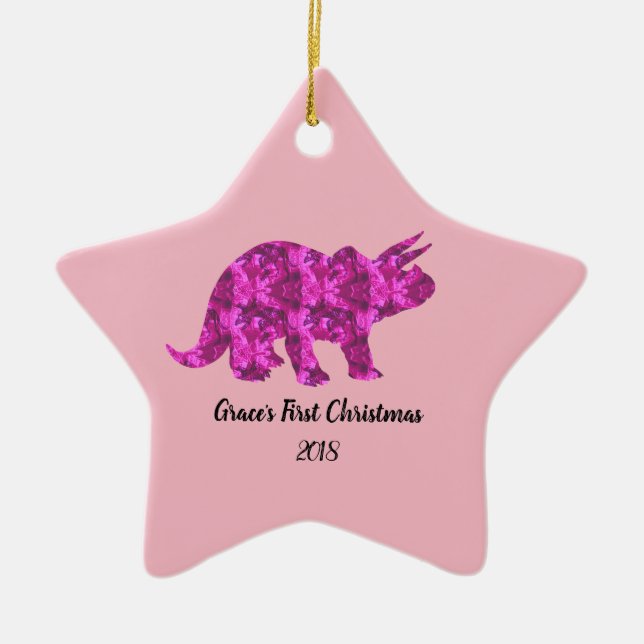 Enfeites de natal cor-de-rosa brilhantes do (Frente)