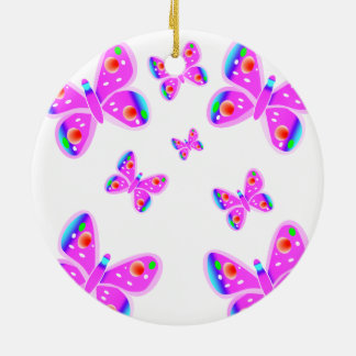 Enfeites de natal cor-de-rosa das borboletas