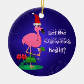 Enfeites de natal cor-de-rosa engraçados do