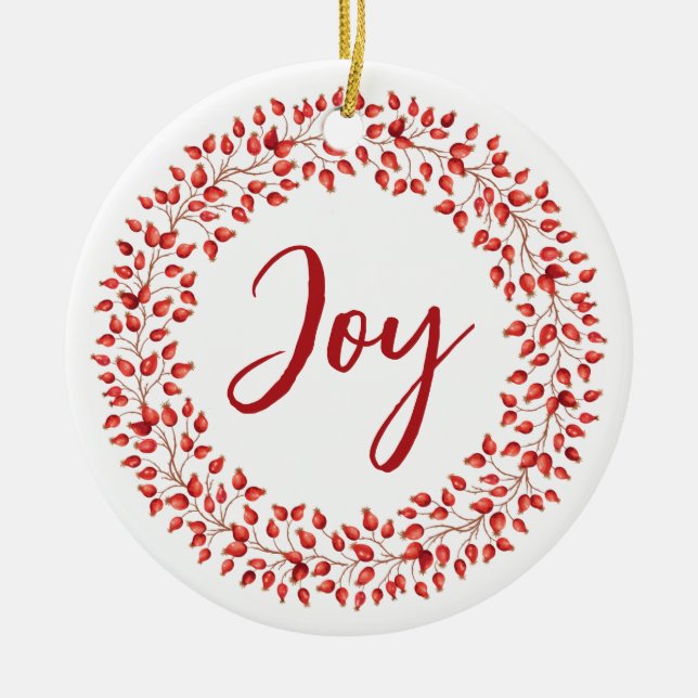 Enfeites de natal Corporativo Red Berries Wreath (Frente)