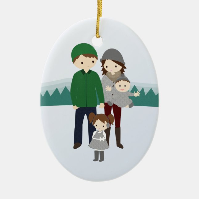 Enfeites de natal customizáveis da família de (Frente)