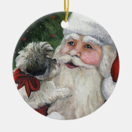 Enfeites de natal da arte do cão de Shihtzu e de