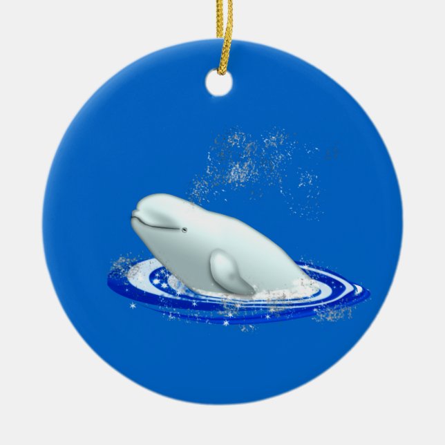 Enfeites de natal da baleia da beluga (Frente)