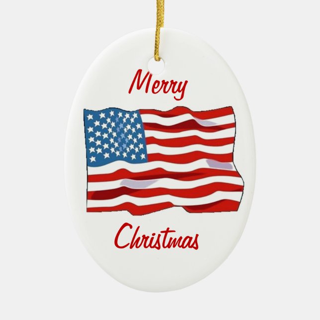 Enfeites de natal da bandeira americana (Frente)