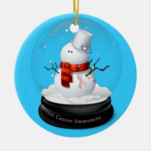 Enfeites de natal da consciência do cancro da mama (Frente)