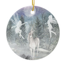 Enfeites de natal da mágica de Fae do unicórnio