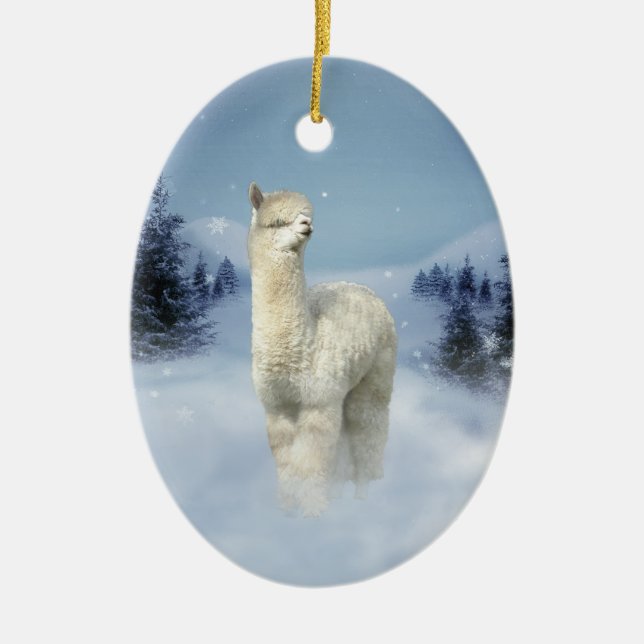 Enfeites de natal da noite do inverno da alpaca (Frente)