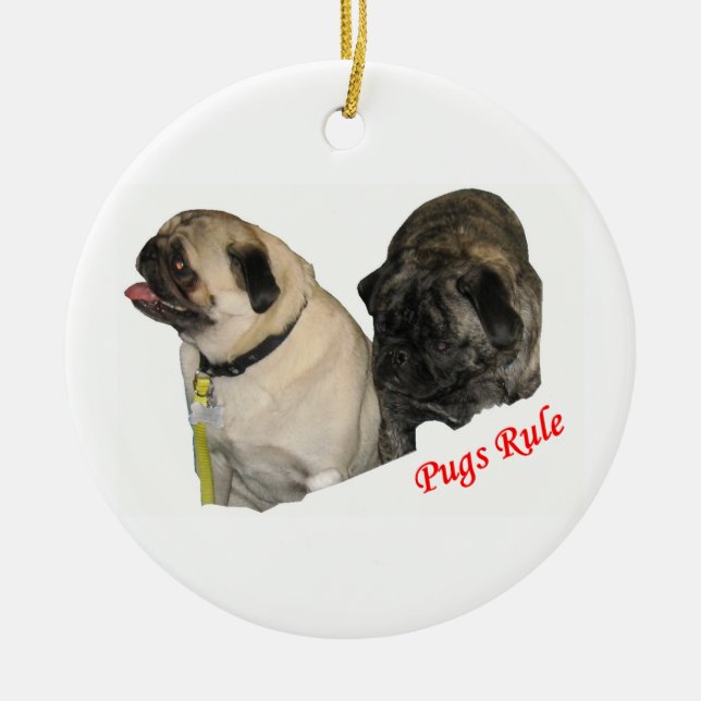Enfeites de natal da regra dos Pugs (Frente)