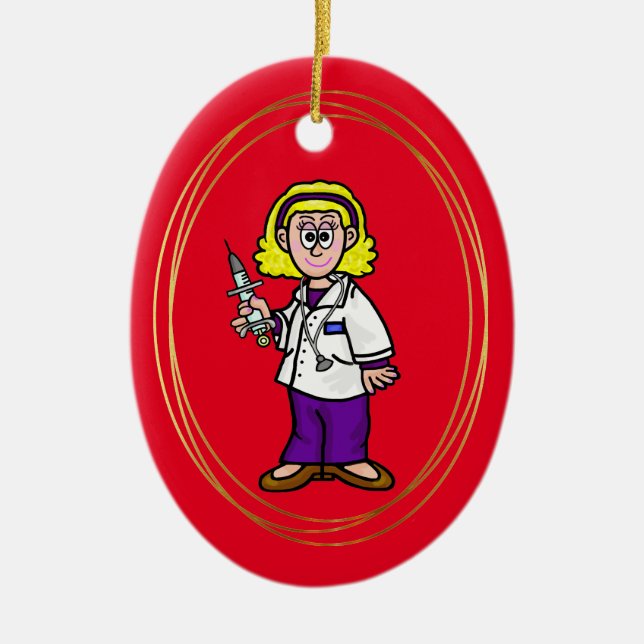 Enfeites de natal da Seringa Médica da Mulher Loir (Frente)