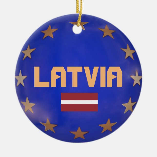 Enfeites de natal da União Europeia na Letónia (Frente)