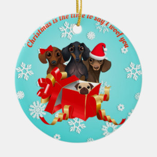 Enfeites de natal Dachshund Adorável