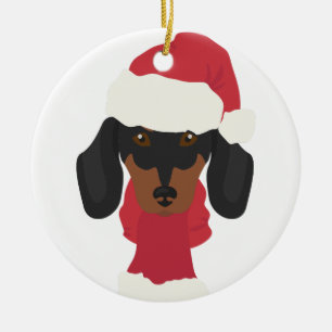 Enfeites de natal Dachshund. Decoração do Floco de