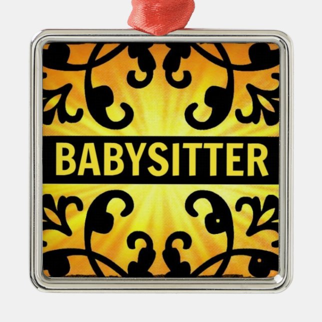 Enfeites de natal Damask Babysitter (Frente)