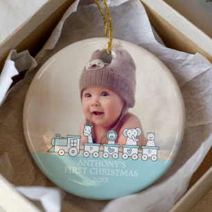 Enfeites de natal de 1 Rua do Jungle Train Baby