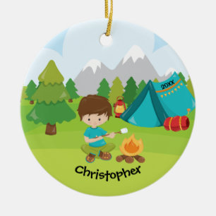 Enfeites de natal de acampamento personalizados