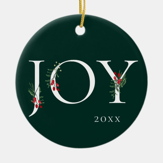 Enfeites de natal de Alegria Botânica de inverno (Frente)