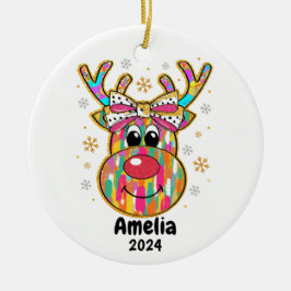Enfeites de natal de Arco Colorida Reindeer Coquet