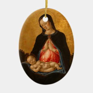 Enfeites de natal de arte da Madonna e da Criança