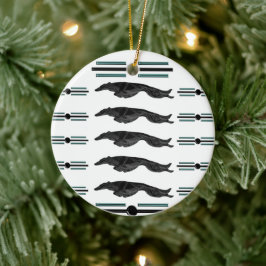 Enfeites de natal de Arte Deco Pulando Borzoi