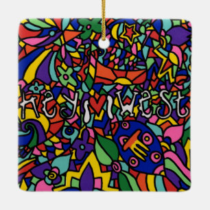 Enfeites de natal de Arte Pintada na Mão Ocidenta