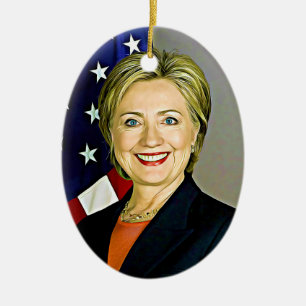 Enfeites de natal de arte Pop digital Hillary Clin