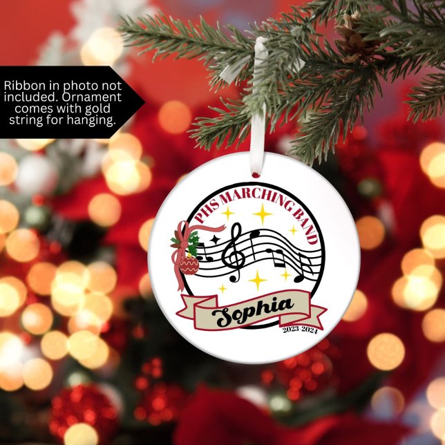 Enfeites de natal de Banda (Christmas ornament for Marching band member that is customizable with name, school and year)
