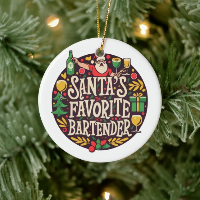 Enfeites de natal de Bartender Personalizado (Árvore)